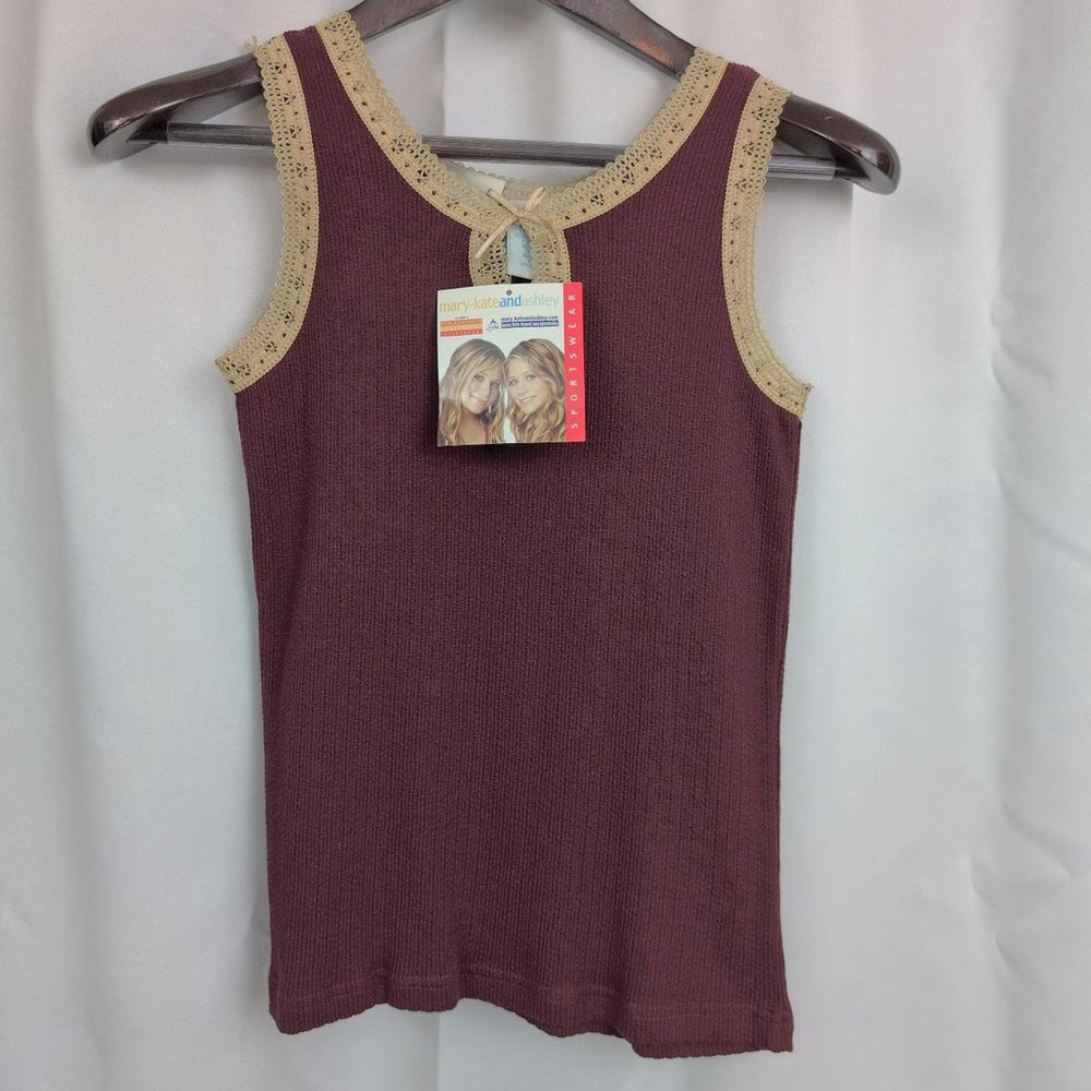 Vintage NOS Mary-Kate And Ashley Olsen Twins 2004 Dated Knit top with lace trim - Picture 1 of 8